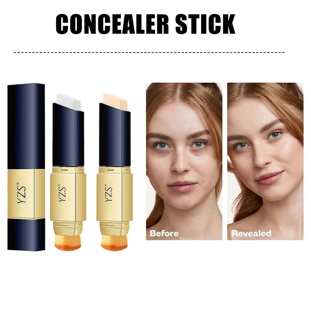 Yzs Fairy Stick Double- Concealer Foundation Stick Contour Face Skin Covers Makeup Cosmetics Spots Acne Tone and Righte