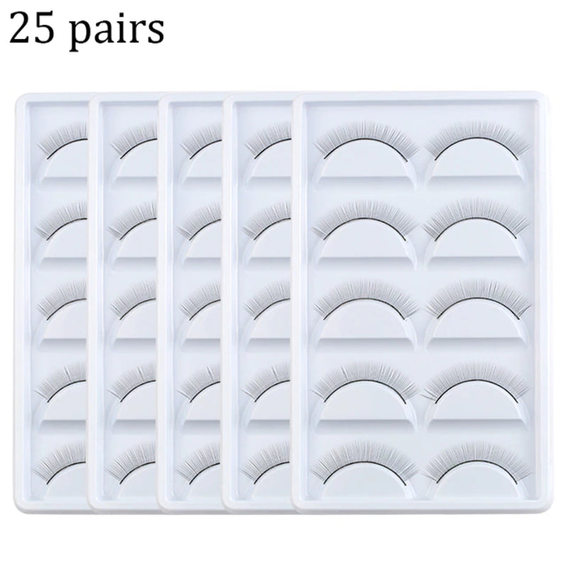 5/10/25 Pairs Individual Practice False Eyelashes Natural Training Lashes Eyelash Extension Practicing for Beauty Makeup Tools