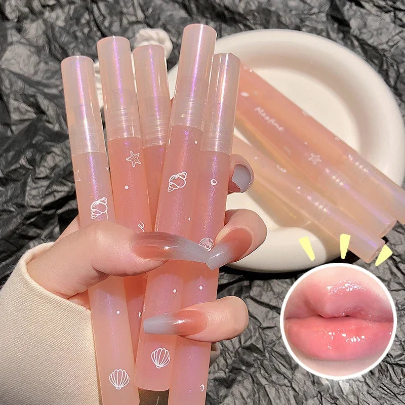 Mirror Water Lip Gloss Water Glossy Lip Glaze Transparent Lip Oil Lasting Liquid Lipstick Clear Glitter Primer Hydrating Plump