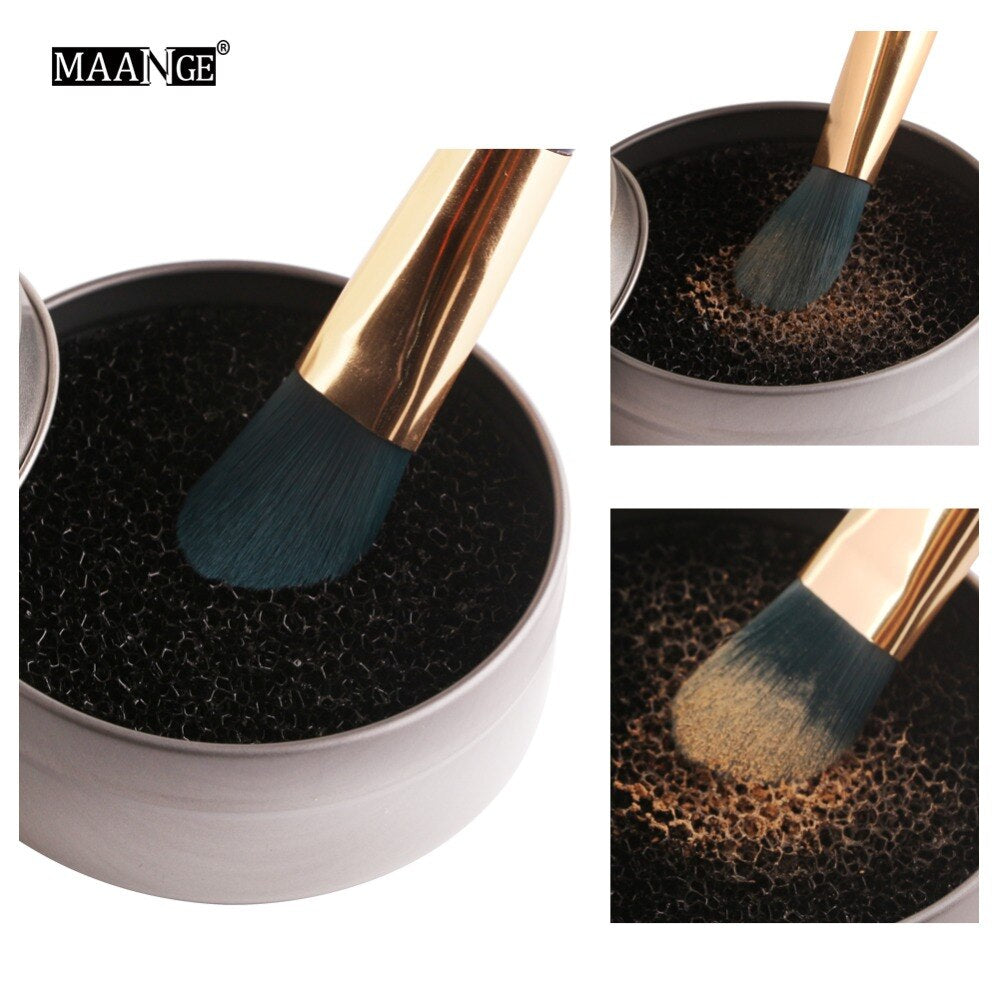 Makeup Brush Cleaner Sponge Remover Color off Make up Brushes Cleaning Mat Box Powder Brush Washing Cosmetic Clean Kits