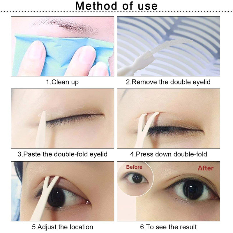 240Pcs Eyelid Tape Sticker Invisible Double Fold Eyelid Lace Paste Clear Beige Stripe Self-Adhesive Natural Eye Tape Makeup Tool