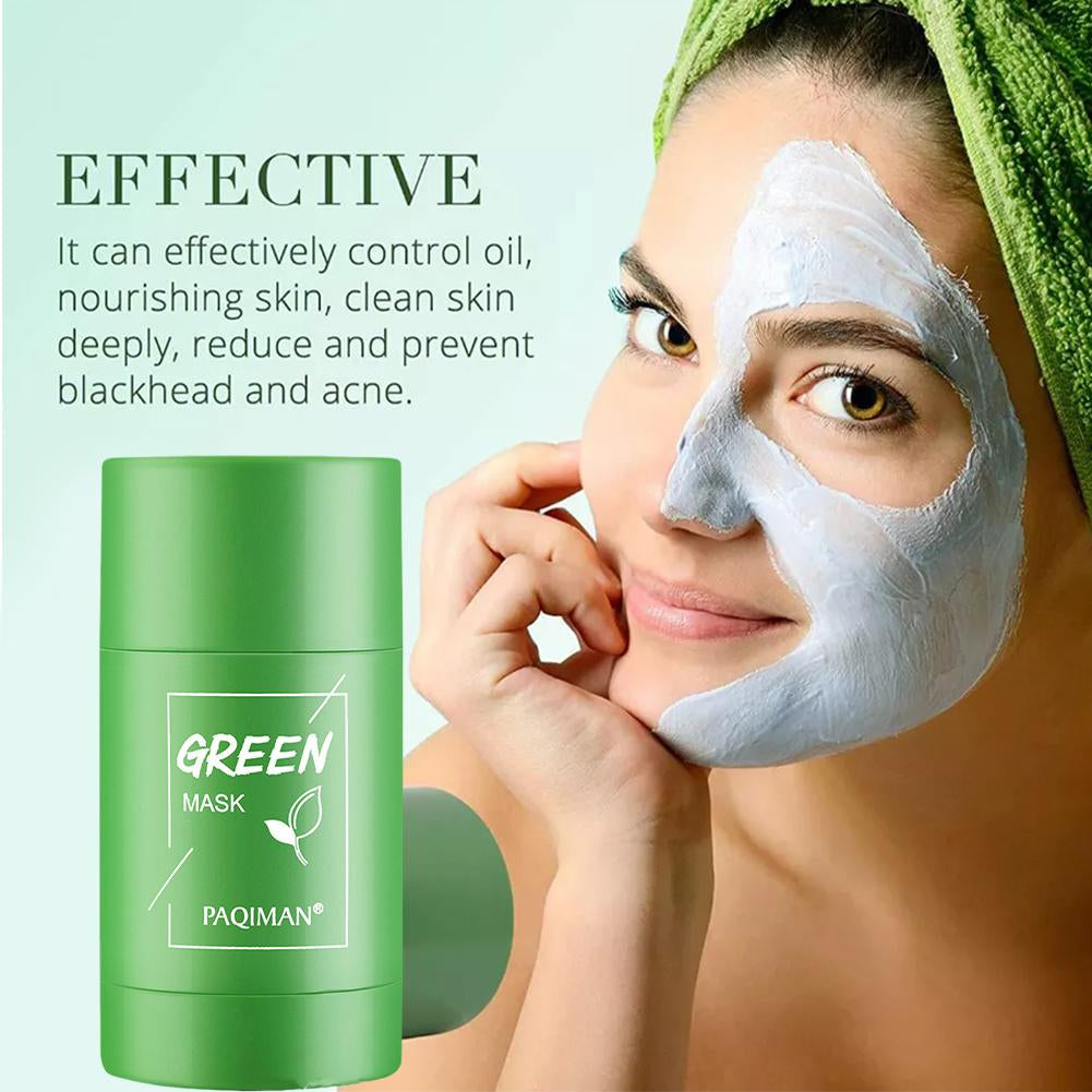 Face Clean Mask Green Tea Cleansing Stick Mask Smear Acne Shrink Blackhead Moisturizing Deep Cleansing Mask Film 40G Pores