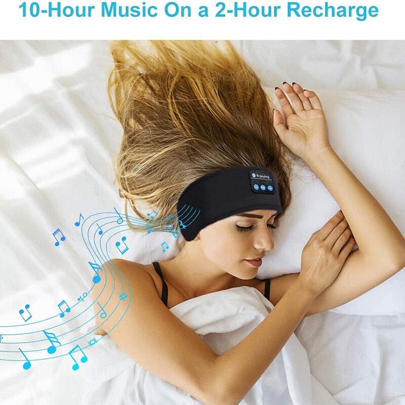 Wireless Bluetooth Headset Elastic Sports Headband over the Ear Hairband Earbuds Music Sleeping Eye Mask Wireless Headphones