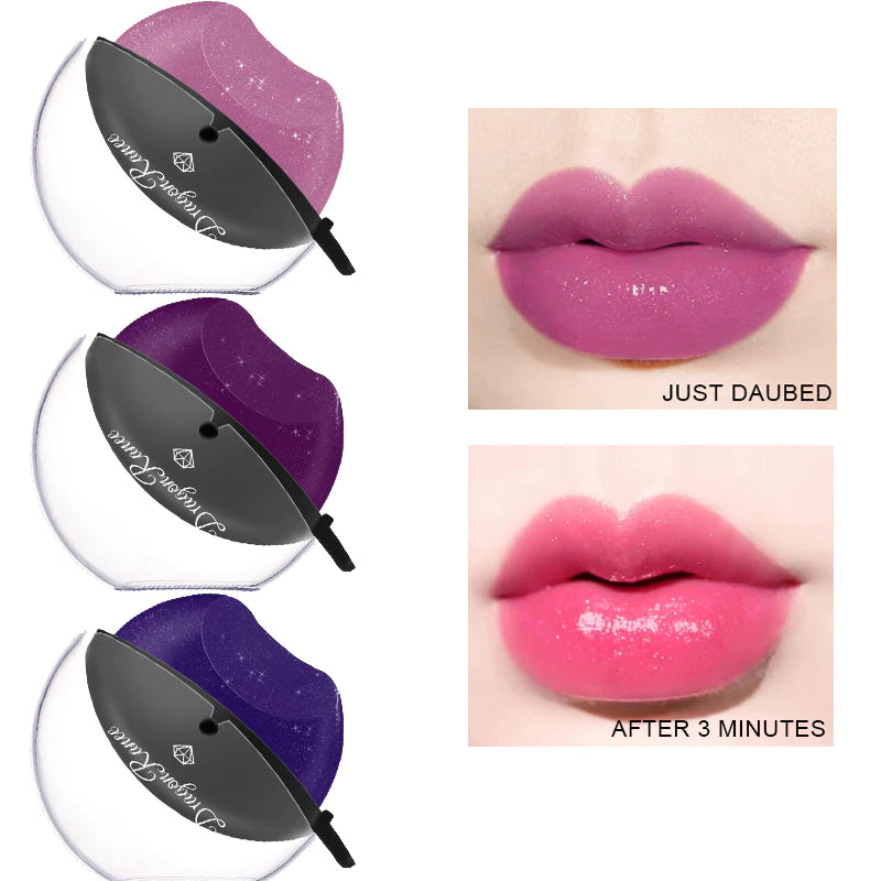 Lip-Shaped Lipstick Makeup Temperature Color Changing Lazy Lipstick Velvet Matte Moisturizing Lip Gloss Waterproof Non-Stick Cup