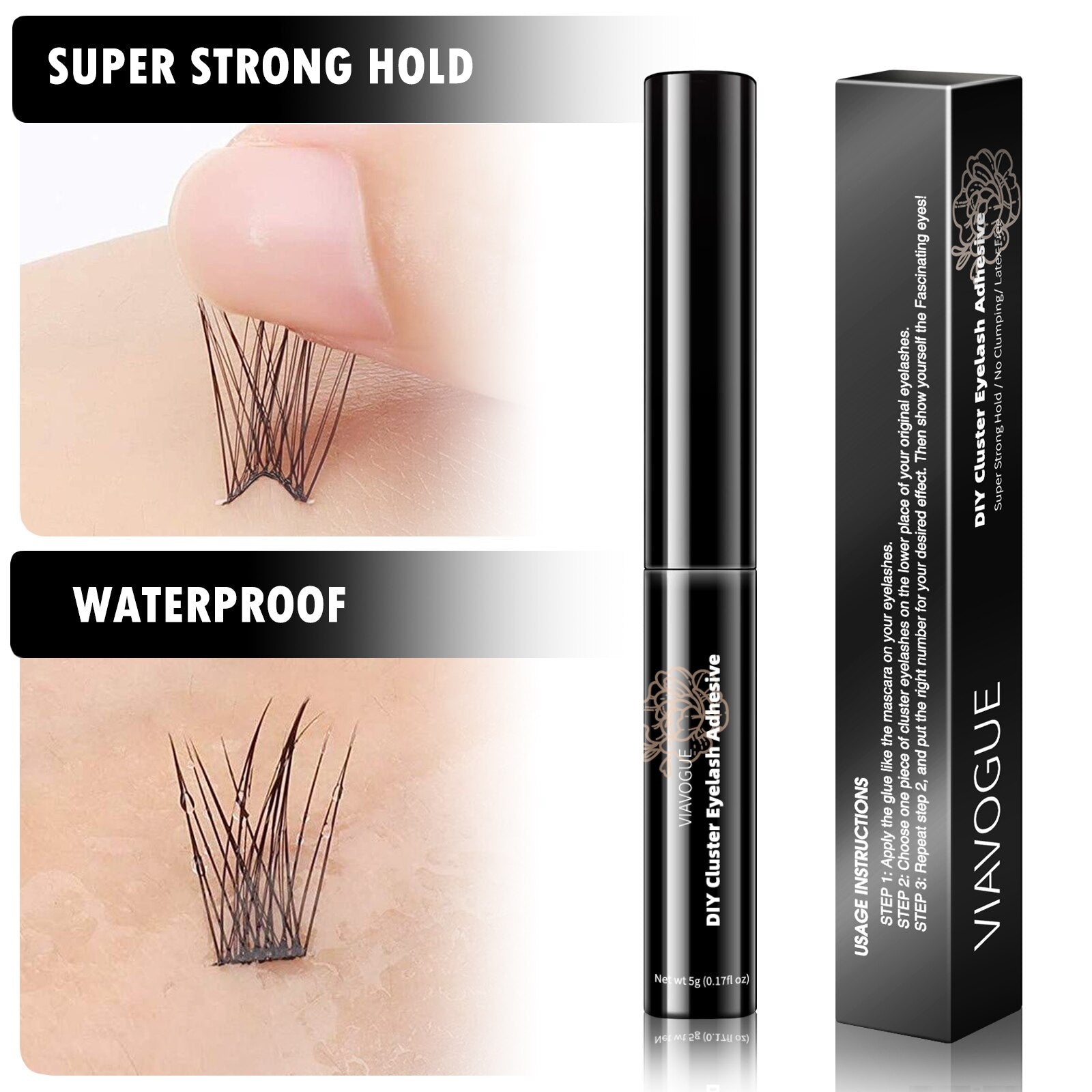 Black Cluster Eyelash Adhesive DIY Segmented Lash Lifting Glue Waterproof Sweatproof Eye Makeup Base Makeup Cosmetic