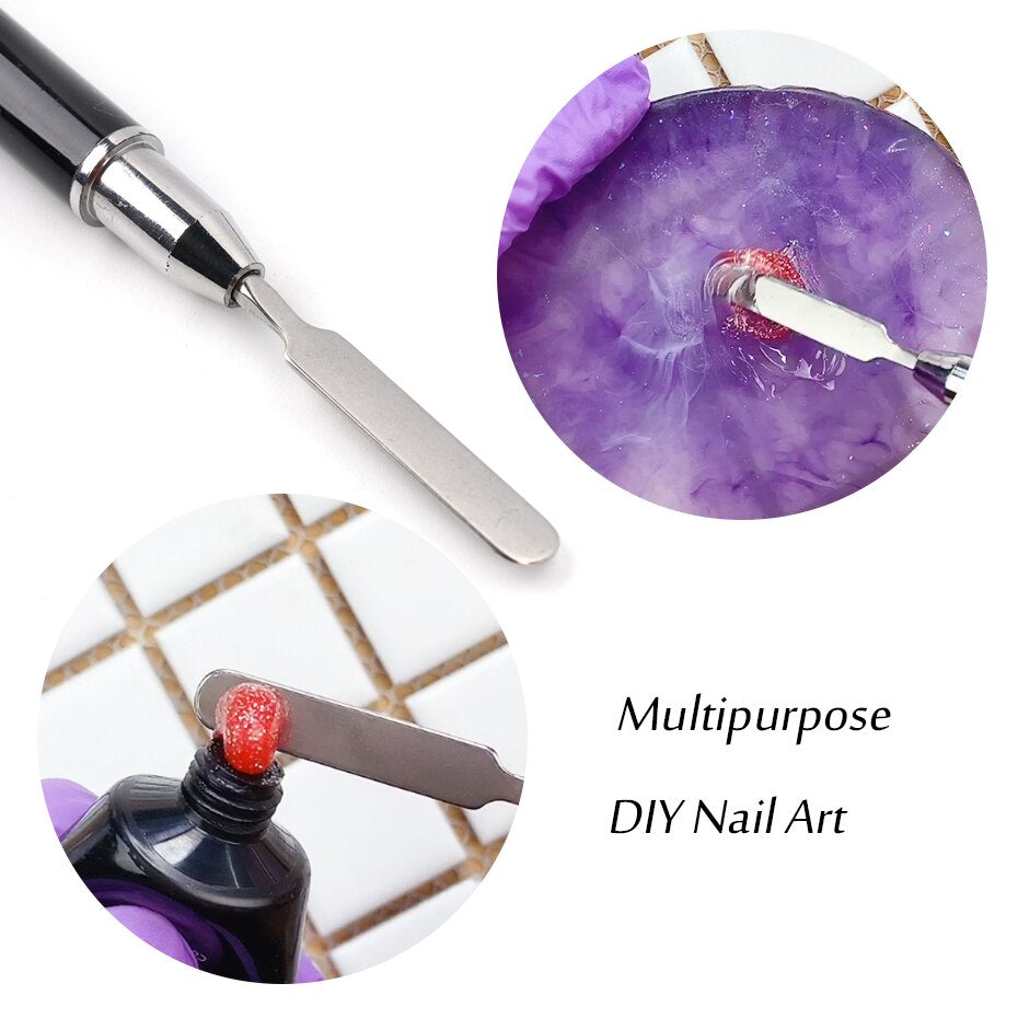 1Pcs Double Size Nail Brush Extension Quick Building Pen Nail Art Brushes Color Palette Manicure Accessories CH064