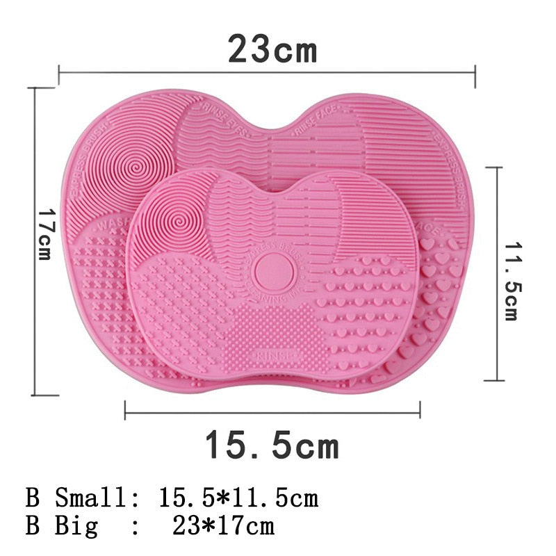 Scrubbing Pad Cosmetic Brush Cleaning Pad Silicone with Suction Cup Apple Cleaner Cleaning Scrubbing Pad Beauty Supplies