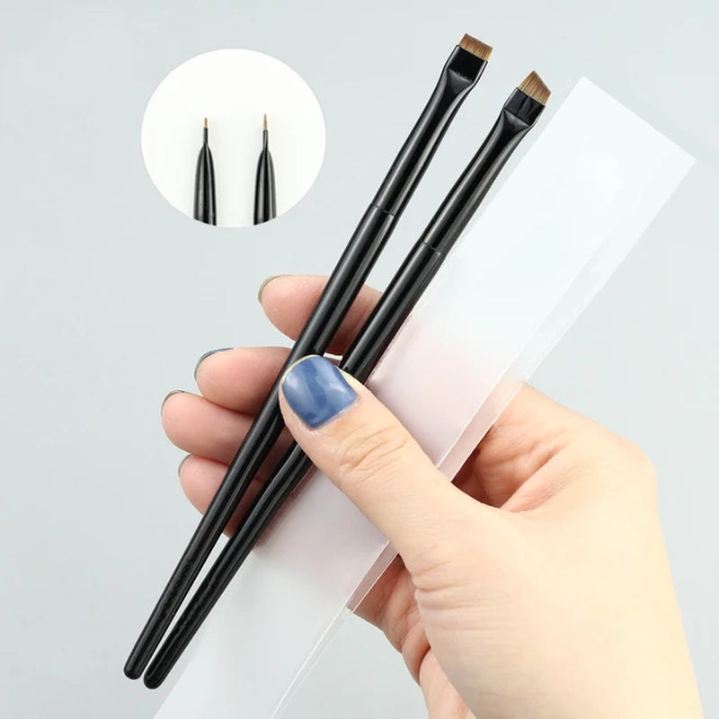 1/2Pcs Blade Makeup Brushes Angled Thin Eyebrow Brush Flat Fine Eyeliner Brush Professional Liner Brow Beauty Make up Tool