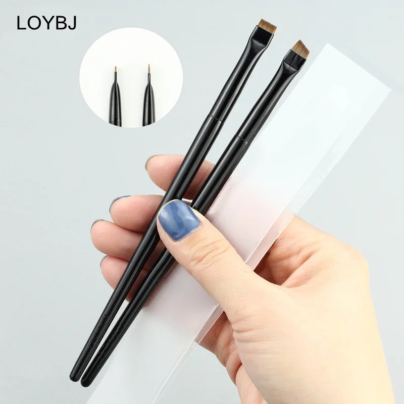 1/2Pcs Blade Makeup Brushes Angled Thin Eyebrow Brush Flat Fine Eyeliner Brush Professional Liner Brow Beauty Make up Tool