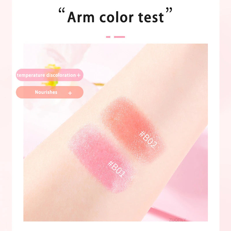 Honey Peach Magic Color Lipstick Temperature Lip Balm Moisturizing Nourishing Long Lasting Smooth Natural Brighten Lip Makeup