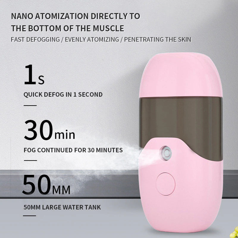 New 50ML Mini Nano Facial Sprayer USB Nebulizer Face Steamer Moisturizing Humidifier Anti-Aging Hydrating Beauty Skin Care Tools