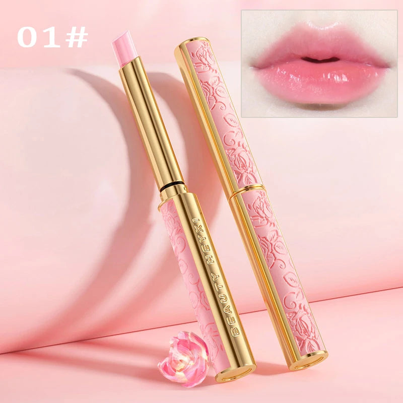 Lovely Peach Lip Balm Lipstick Crystal Temperature Color Change Lip Oil Non-Stick Cup Lipgloss Anti-Wrinkle Moisture Lip Makeup