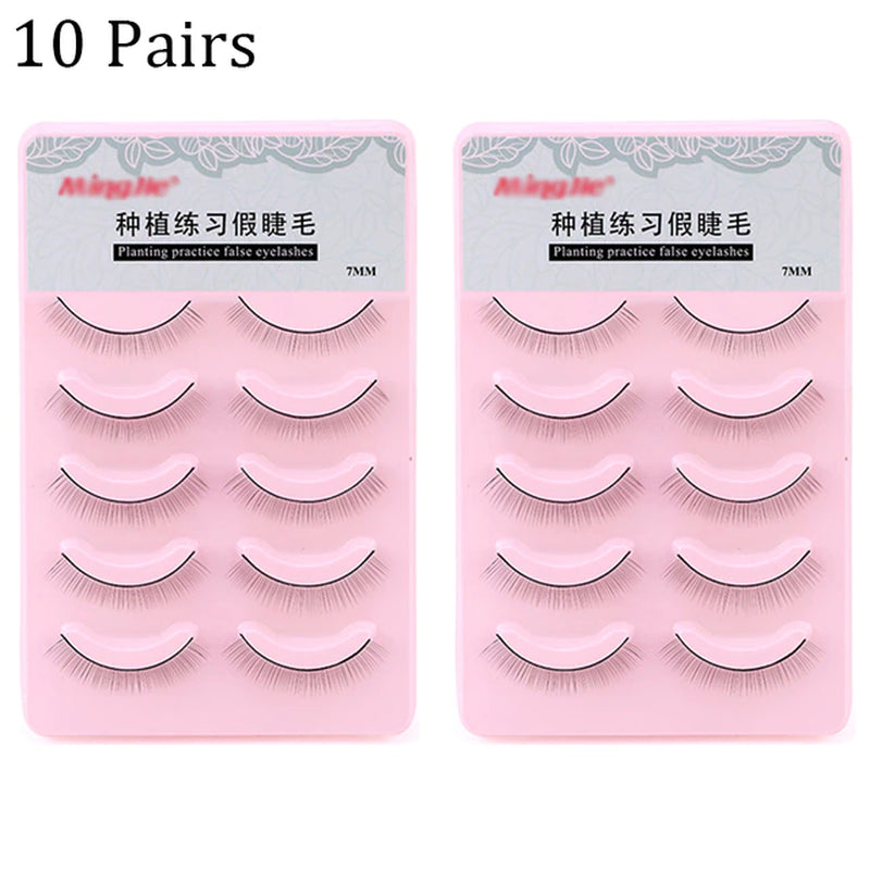 5/10/25 Pairs Individual Practice False Eyelashes Natural Training Lashes Eyelash Extension Practicing for Beauty Makeup Tools