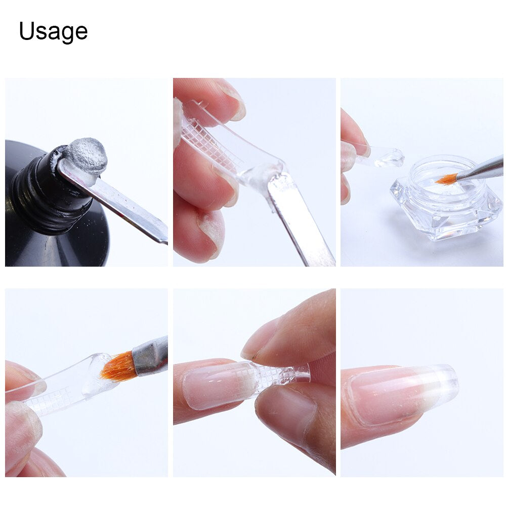 1Pcs Double Size Nail Brush Extension Quick Building Pen Nail Art Brushes Color Palette Manicure Accessories CH064