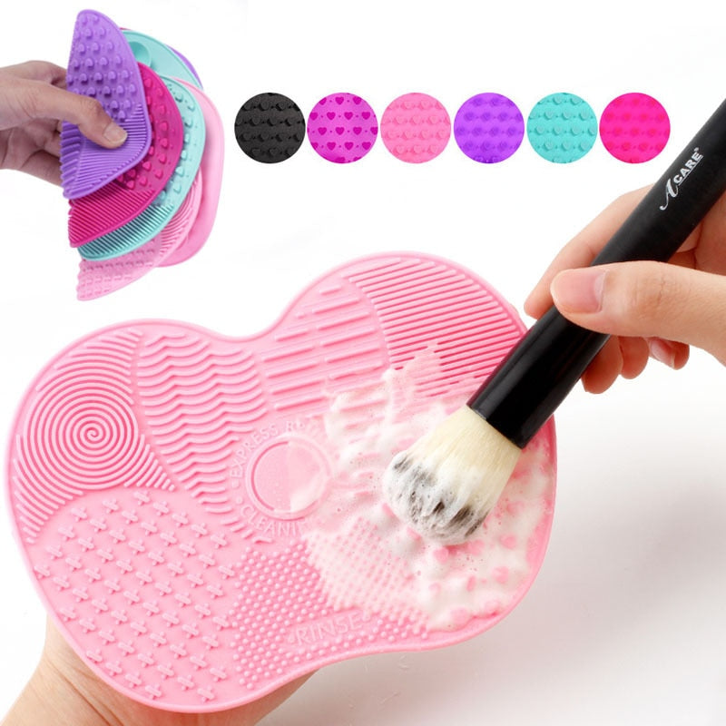 Scrubbing Pad Cosmetic Brush Cleaning Pad Silicone with Suction Cup Apple Cleaner Cleaning Scrubbing Pad Beauty Supplies