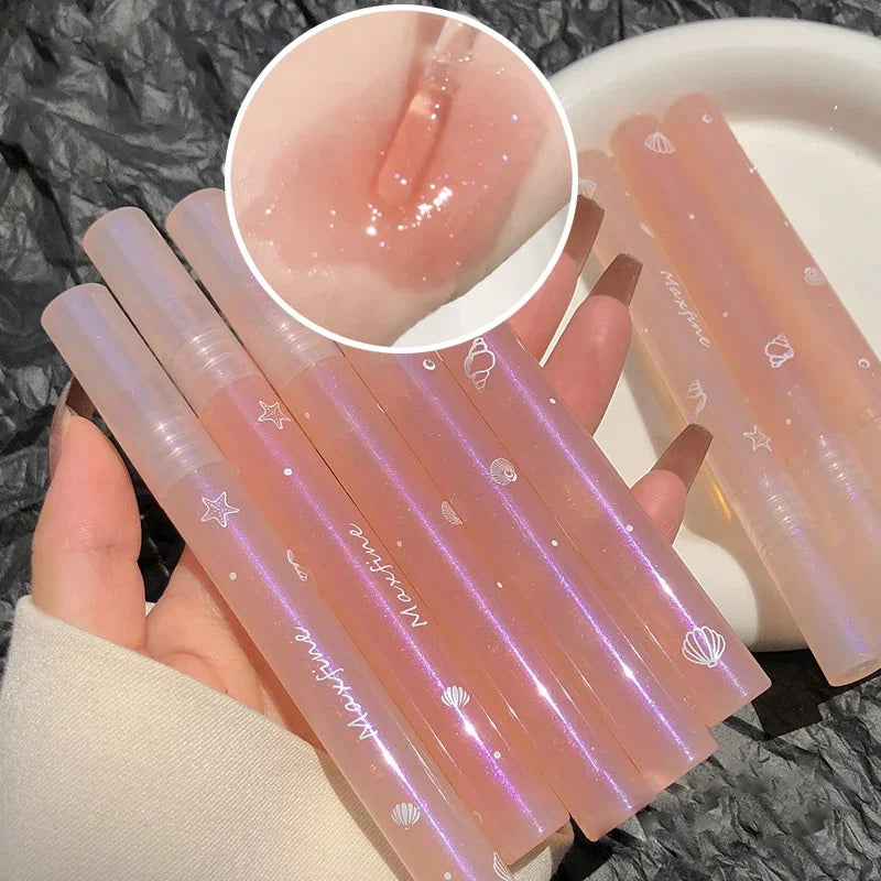 Mirror Water Lip Gloss Water Glossy Lip Glaze Transparent Lip Oil Lasting Liquid Lipstick Clear Glitter Primer Hydrating Plump