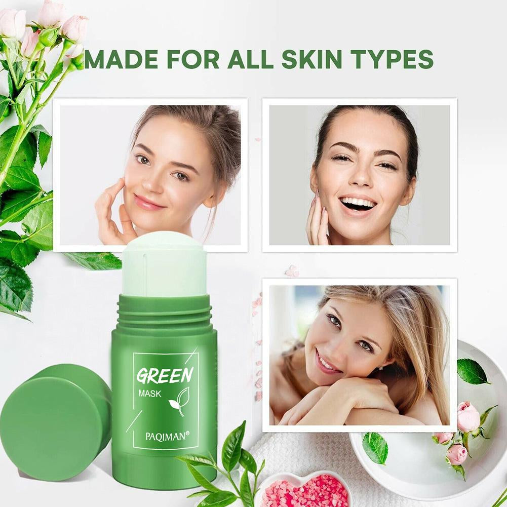 Face Clean Mask Green Tea Cleansing Stick Mask Smear Acne Shrink Blackhead Moisturizing Deep Cleansing Mask Film 40G Pores