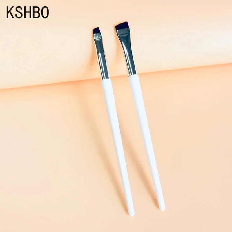 2Pcs/Set Brow Contour Brush Eyebrow Eyeliner Brush Portable Small Angled Eyebrow Liner Brush Women Makeup Cosmetic Tools