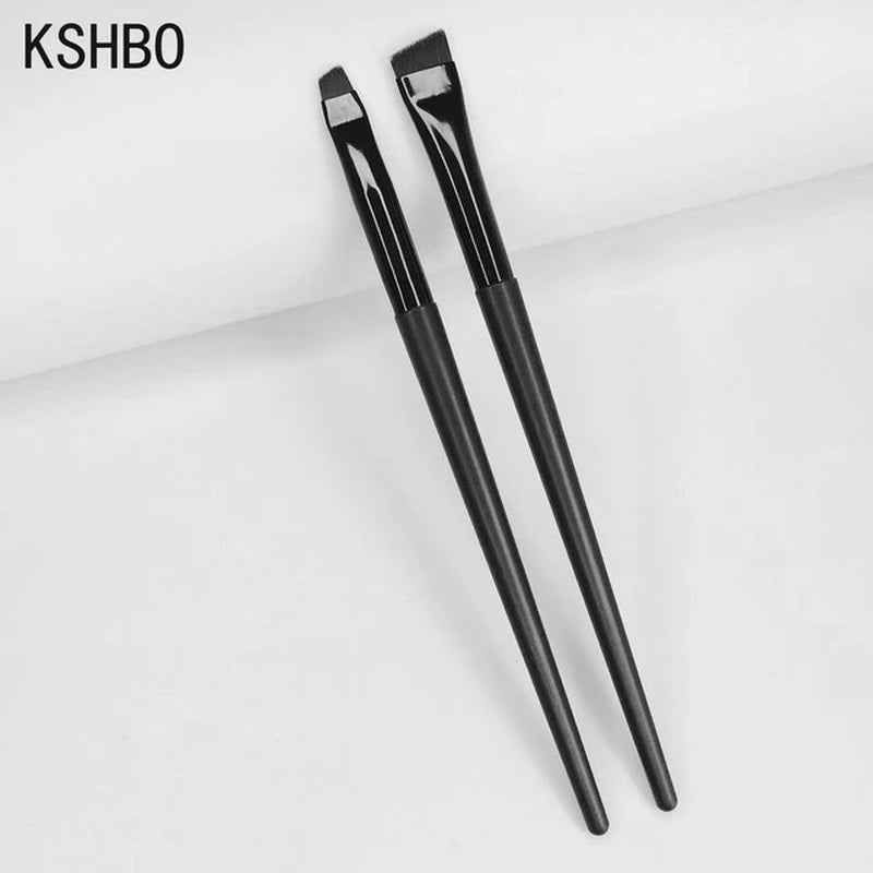 2Pcs/Set Brow Contour Brush Eyebrow Eyeliner Brush Portable Small Angled Eyebrow Liner Brush Women Makeup Cosmetic Tools