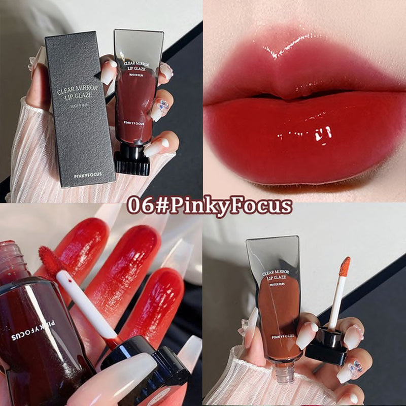 Black Mirror Water Lip Glaze High Gloss Moisturizing Sexy Red Lip Tint Lipstick Makeup Longlasting Color Non-Stick Cup Lip Gloss