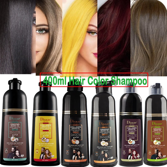 Natural Ginseng Essence Instant Hair Dye Black Shampoo Instant Hair Color Cream Cover Hair Coloringshampoo Glod Red Coffee Brown