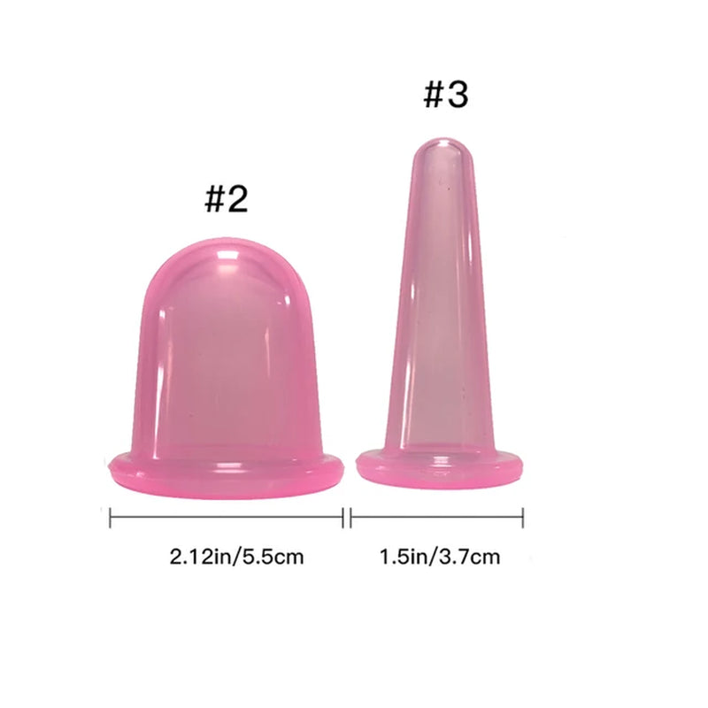 Silicone Vacuum Cupping Massage Jars anti Cellulite Massage Facial Suction Cups Face Neck Lift Skin Scraping Guasha anti Wrinkle