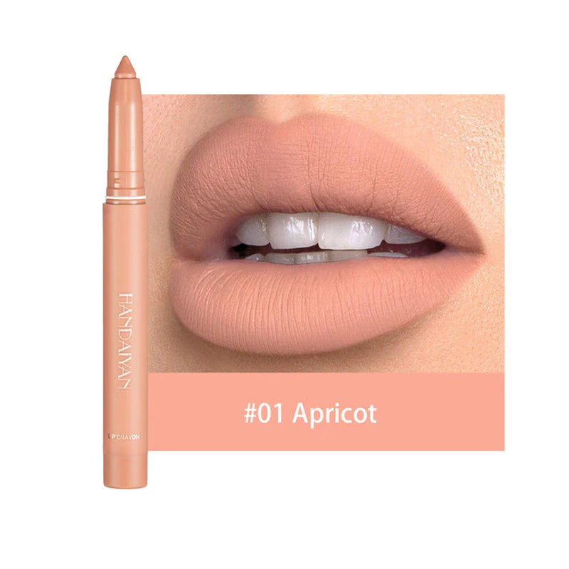 12 Color Matte Lipstick Pen Nude Pink Matte Solid Lip Gloss Waterproof Long Lasting Lipstick Pencil Lip Liner Pen Lip Makeup