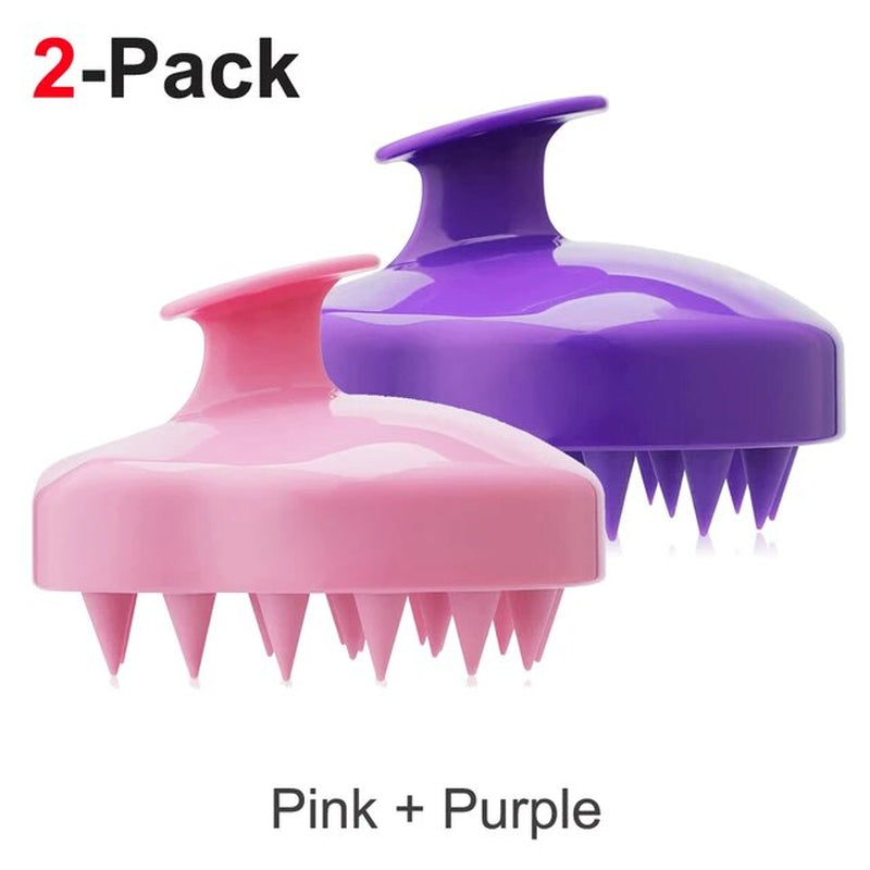 2Pack Hair Scalp Massager Shampoo Brush - Hair Scalp Scrubber Wet Dry Hair Scalp Brush with Silicone Bristle for Remove Dandruff