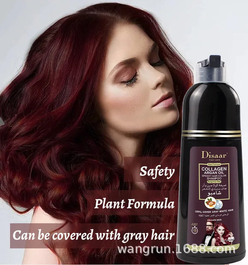 Natural Ginseng Essence Instant Hair Dye Black Shampoo Instant Hair Color Cream Cover Hair Coloringshampoo Glod Red Coffee Brown