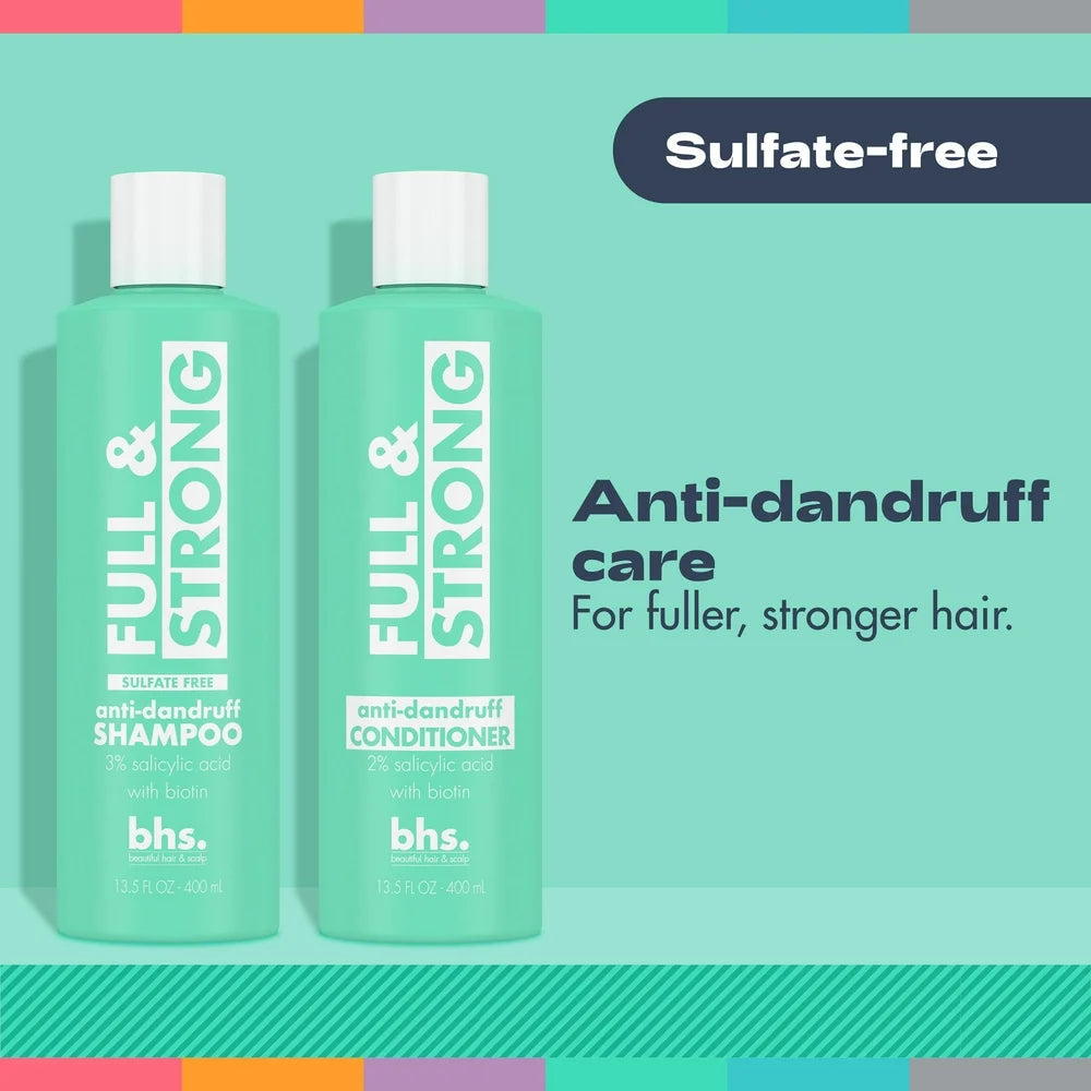 Full and Strong Anti-Dandruff Daily Shampoo with Biotin, 13.5 Fl Oz