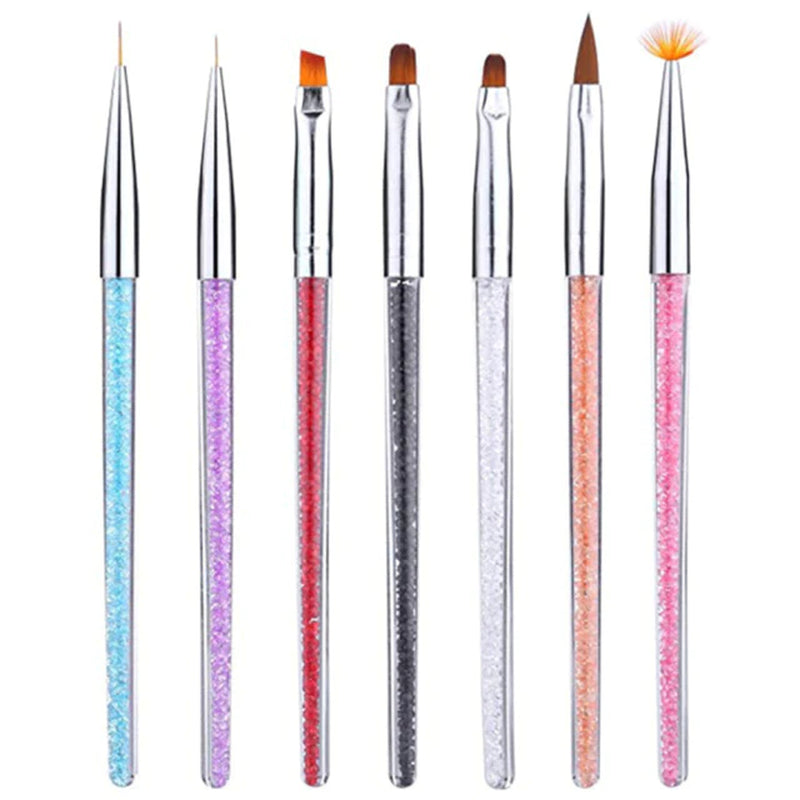 3/7Pcs Nail Pen Brush 7 Different Sizes Nail Glue Phototherapy Pen Suitable for Professional Salon or Home Use Gel Nail Brush