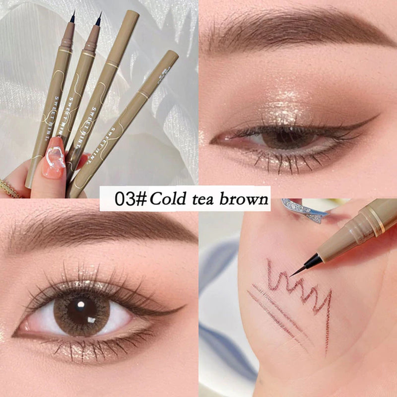 Waterproof Liquid Eyebrow Easy to Color Sweat-Proof Eyebrow Pen 0.005MM Ultra Thin Head Eye Makeup Cosmetic