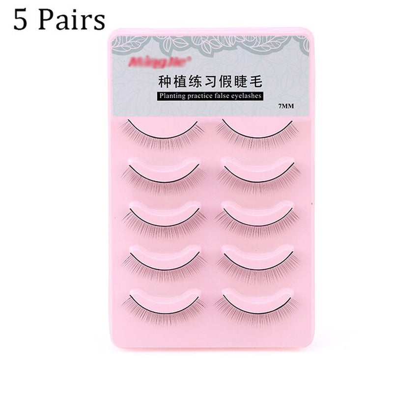 5/10/25 Pairs Individual Practice False Eyelashes Natural Training Lashes Eyelash Extension Practicing for Beauty Makeup Tools