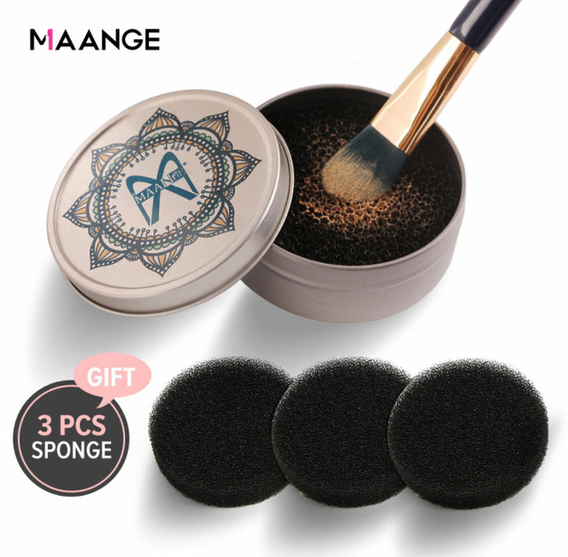 Makeup Brush Cleaner Sponge Remover Color off Make up Brushes Cleaning Mat Box Powder Brush Washing Cosmetic Clean Kits