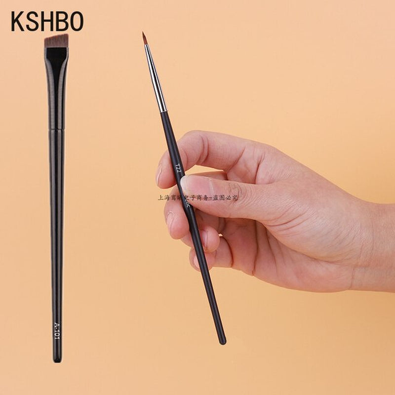 2Pcs/Set Brow Contour Brush Eyebrow Eyeliner Brush Portable Small Angled Eyebrow Liner Brush Women Makeup Cosmetic Tools