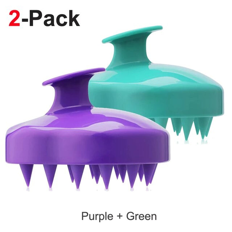 2Pack Hair Scalp Massager Shampoo Brush - Hair Scalp Scrubber Wet Dry Hair Scalp Brush with Silicone Bristle for Remove Dandruff