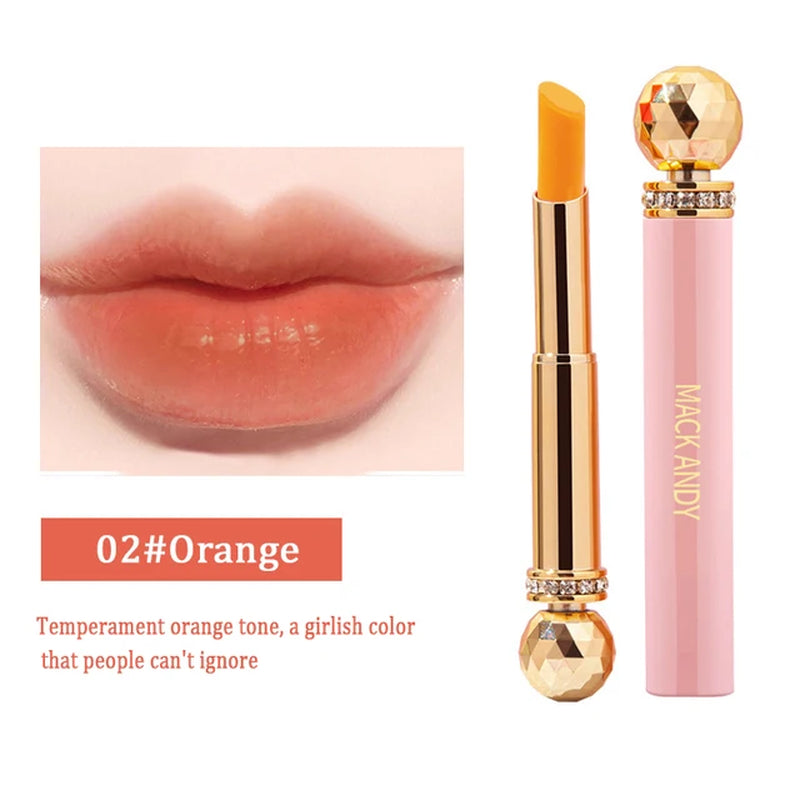 Lovely Peach Lip Balm Lipstick Crystal Temperature Color Change Lip Oil Non-Stick Cup Lipgloss Anti-Wrinkle Moisture Lip Makeup