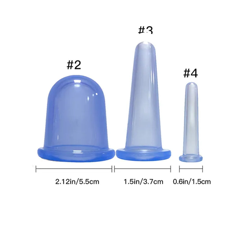 Silicone Vacuum Cupping Massage Jars anti Cellulite Massage Facial Suction Cups Face Neck Lift Skin Scraping Guasha anti Wrinkle