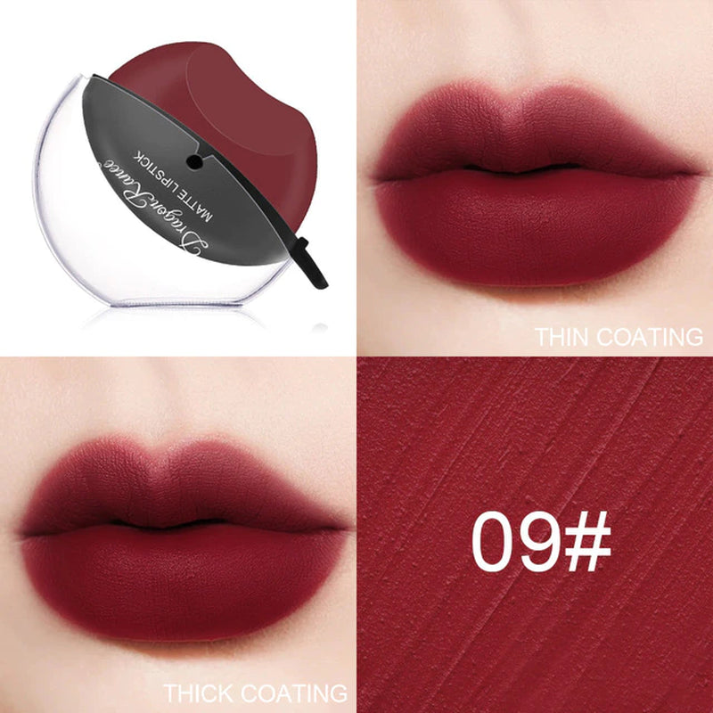 Lip-Shaped Lipstick Makeup Temperature Color Changing Lazy Lipstick Velvet Matte Moisturizing Lip Gloss Waterproof Non-Stick Cup