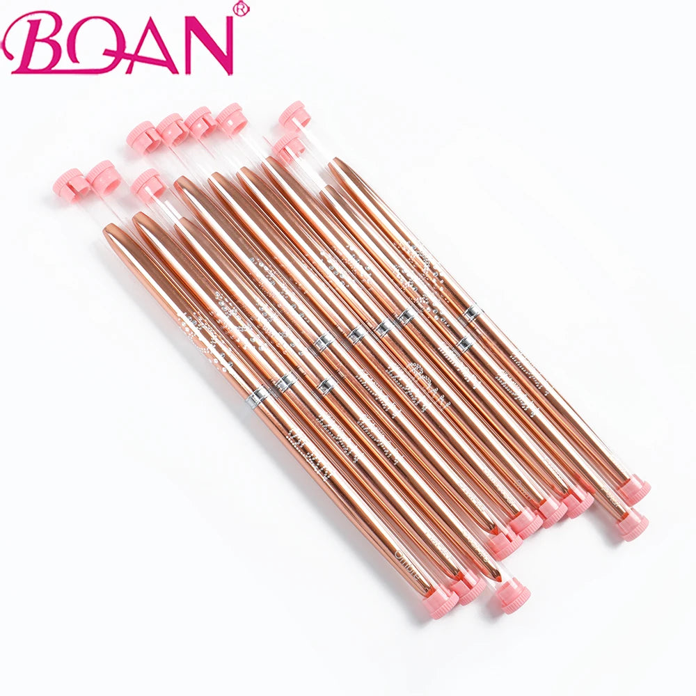 Rose Gold UV Gel Painting Drawing Brush Acrylic Nail Brush Liner Brush Nail Lines Drawing Brushes Manicure Nail Art Tools