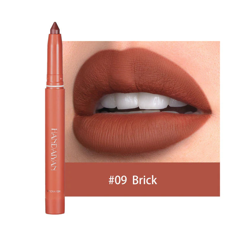 12 Color Matte Lipstick Pen Nude Pink Matte Solid Lip Gloss Waterproof Long Lasting Lipstick Pencil Lip Liner Pen Lip Makeup