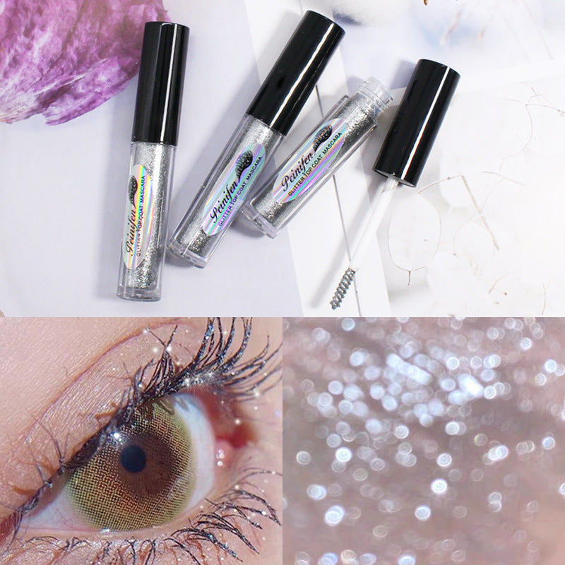 Diamond Glitter Mascara Quick Dry Water Drop Makeup Long Lasting Waterproof Curling Thick Shiny Eyelash Mascara Shimmer Makeup