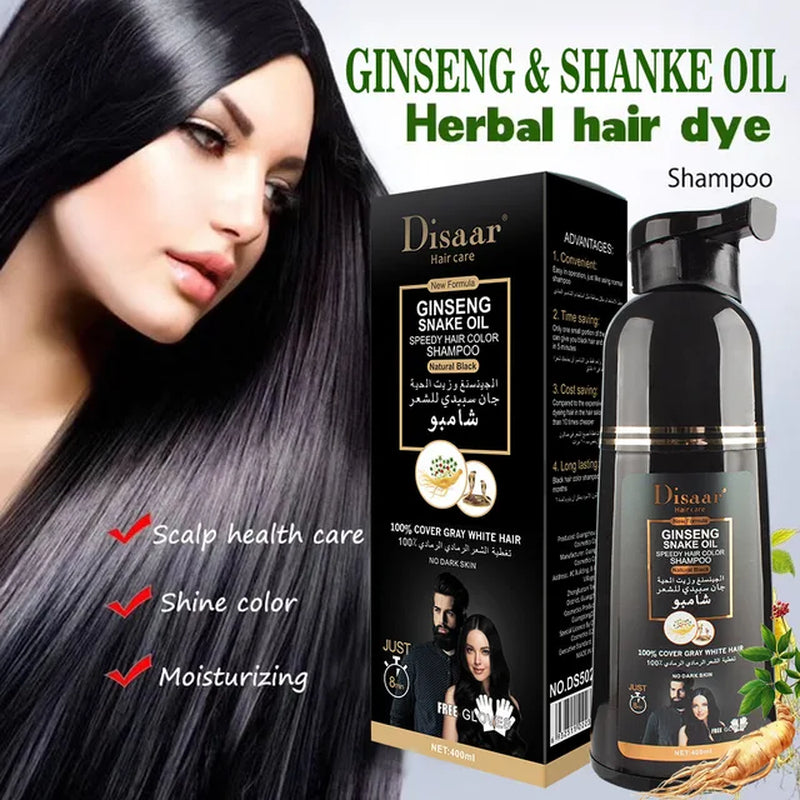 Natural Ginseng Essence Instant Hair Dye Black Shampoo Instant Hair Color Cream Cover Hair Coloringshampoo Glod Red Coffee Brown