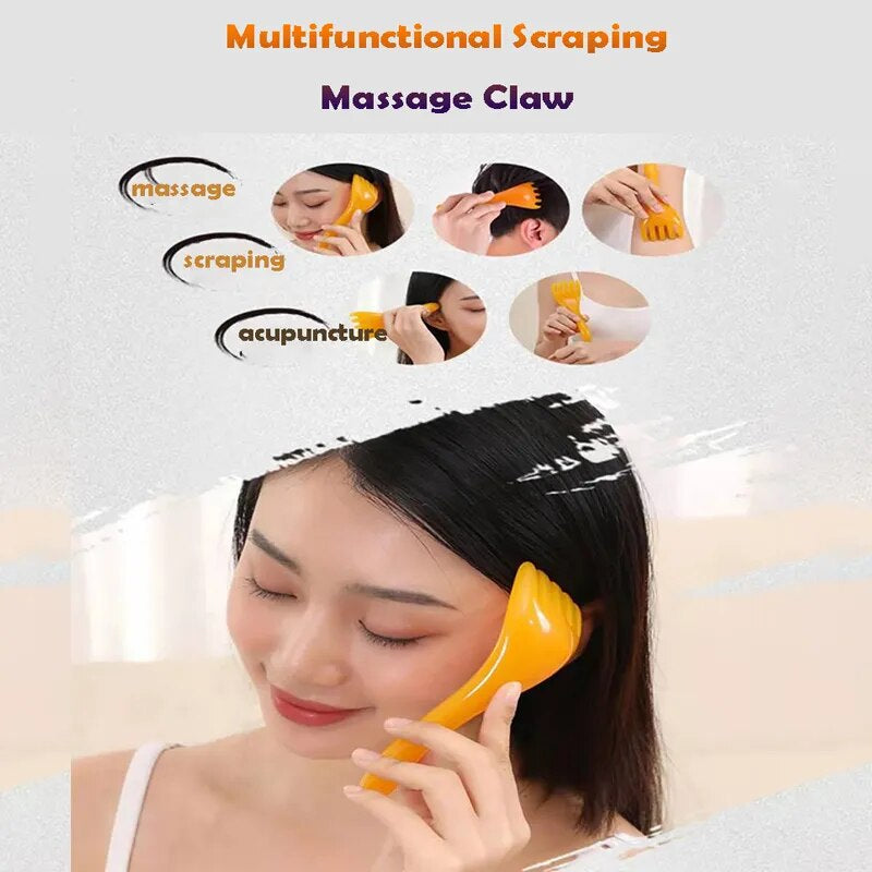 Head Massager Scalp Gua Sha for Body Neck Leg Massage Five-Claw Head Scraping Stick Massage Scraping Claw Massage Visage