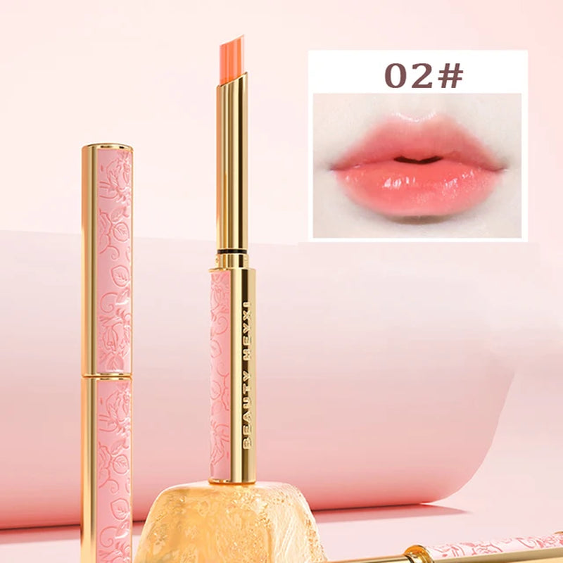 Lovely Peach Lip Balm Lipstick Crystal Temperature Color Change Lip Oil Non-Stick Cup Lipgloss Anti-Wrinkle Moisture Lip Makeup