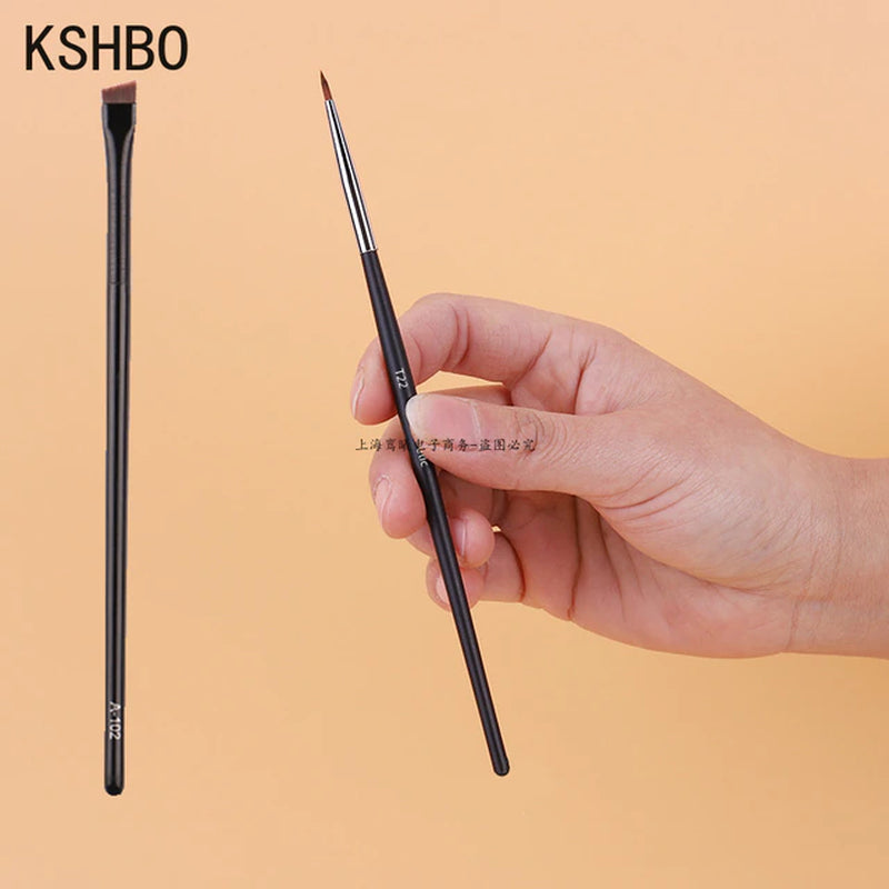 2Pcs/Set Brow Contour Brush Eyebrow Eyeliner Brush Portable Small Angled Eyebrow Liner Brush Women Makeup Cosmetic Tools