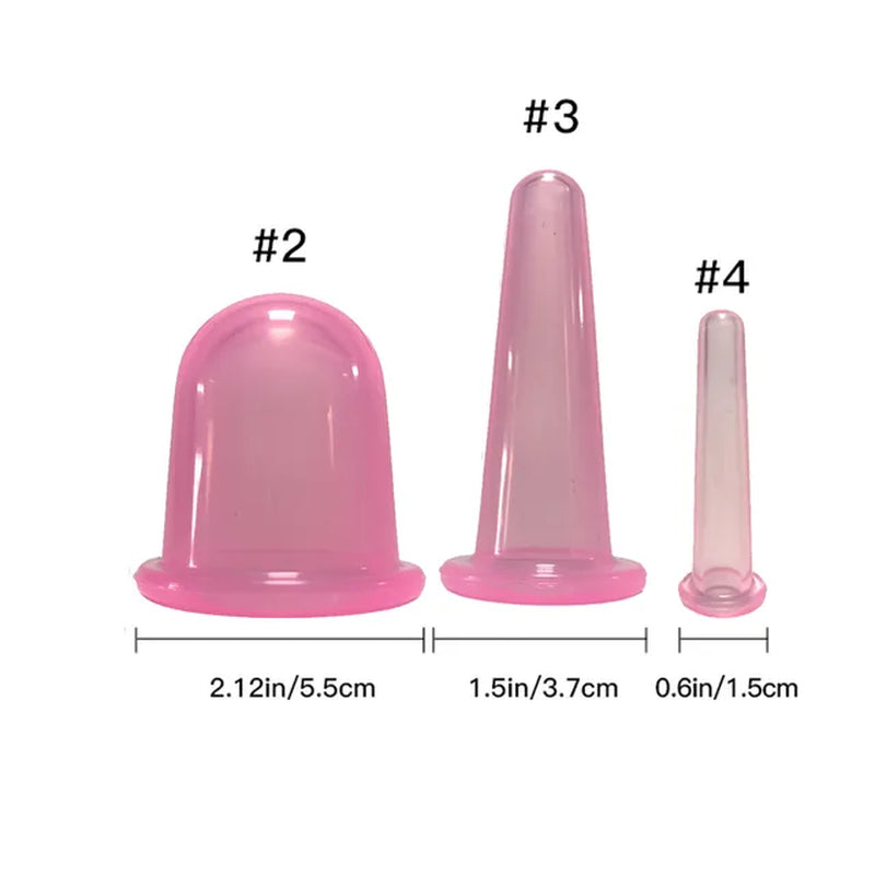 Silicone Vacuum Cupping Massage Jars anti Cellulite Massage Facial Suction Cups Face Neck Lift Skin Scraping Guasha anti Wrinkle