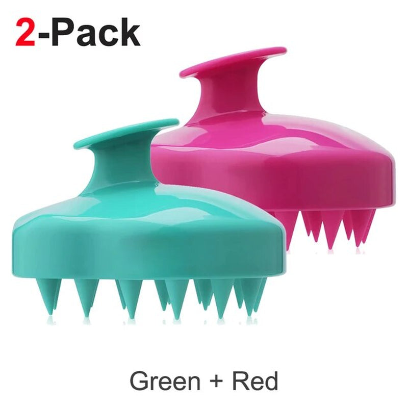 2Pack Hair Scalp Massager Shampoo Brush - Hair Scalp Scrubber Wet Dry Hair Scalp Brush with Silicone Bristle for Remove Dandruff