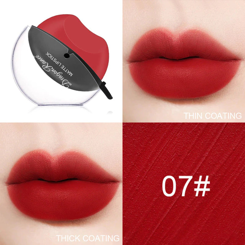 Lip-Shaped Lipstick Makeup Temperature Color Changing Lazy Lipstick Velvet Matte Moisturizing Lip Gloss Waterproof Non-Stick Cup