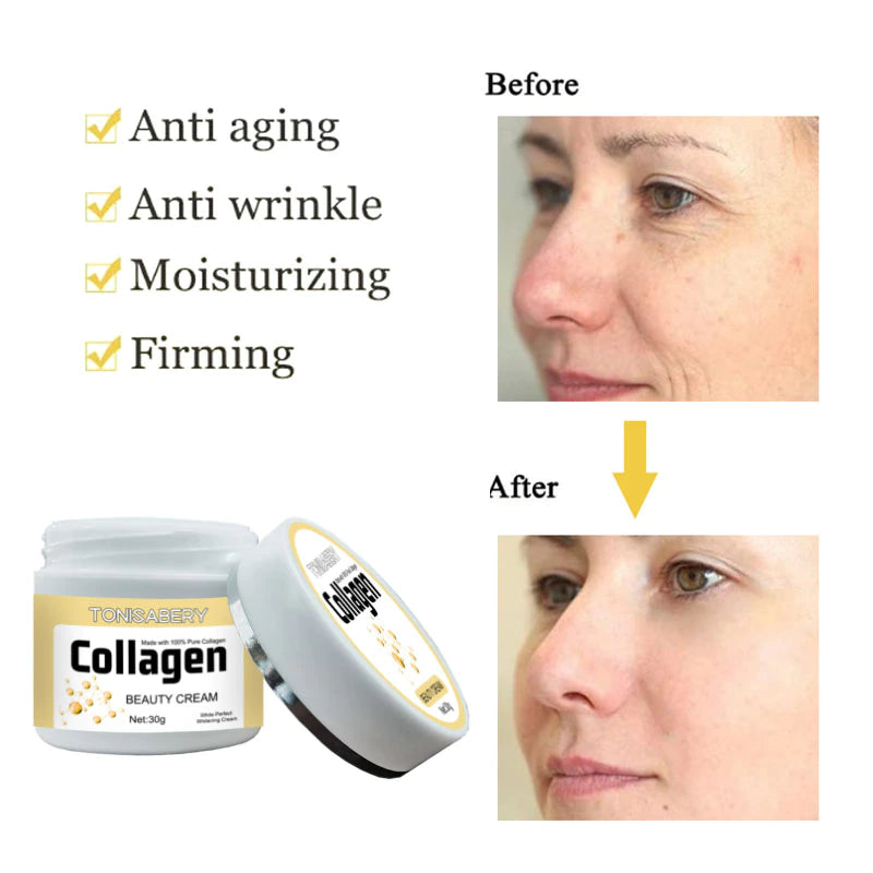 Collagen Wrinkle Removal Cream Firming Lifting Anti-Aging Fade Fine Lines Improve Puffiness Moisturize Whitening Beauty Products